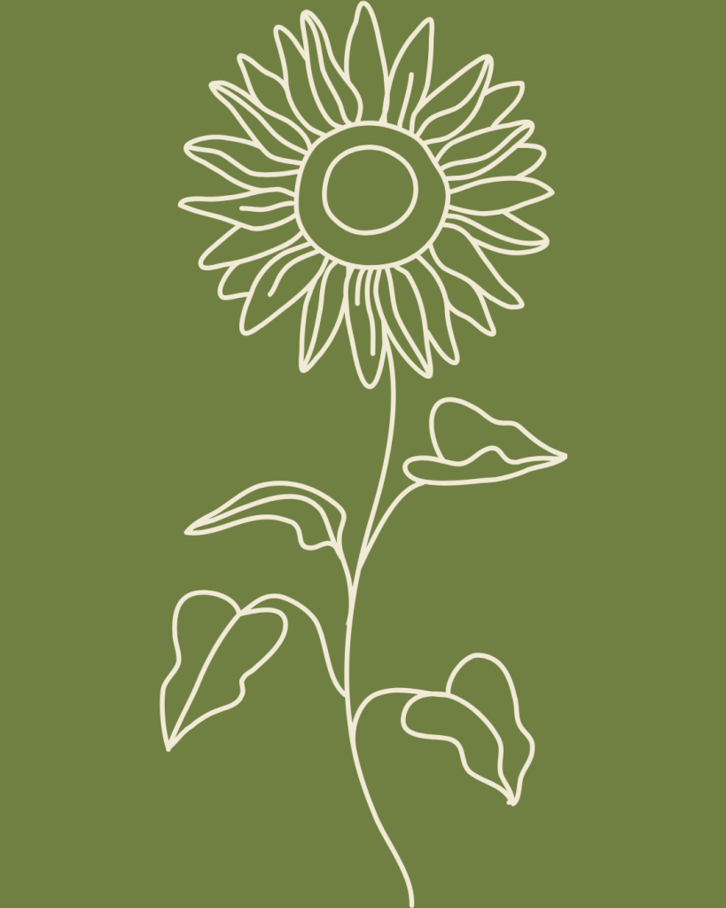 Zonnebloem illustratie symbool voor groei en coaching